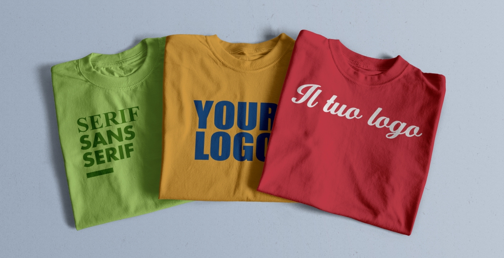 T-shirt personalizzate con Font Serif e San Serif